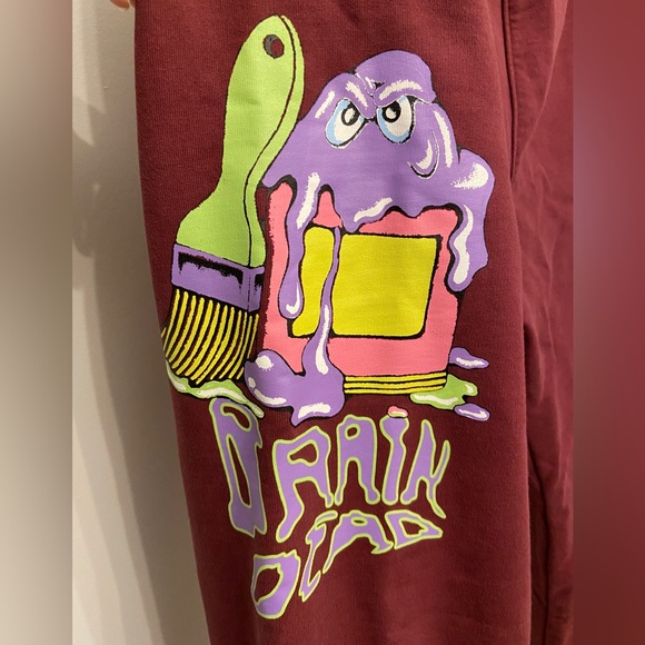 Brain Dead Paintman Burgundy Lounge Sweatpants - Picture 5 of 8